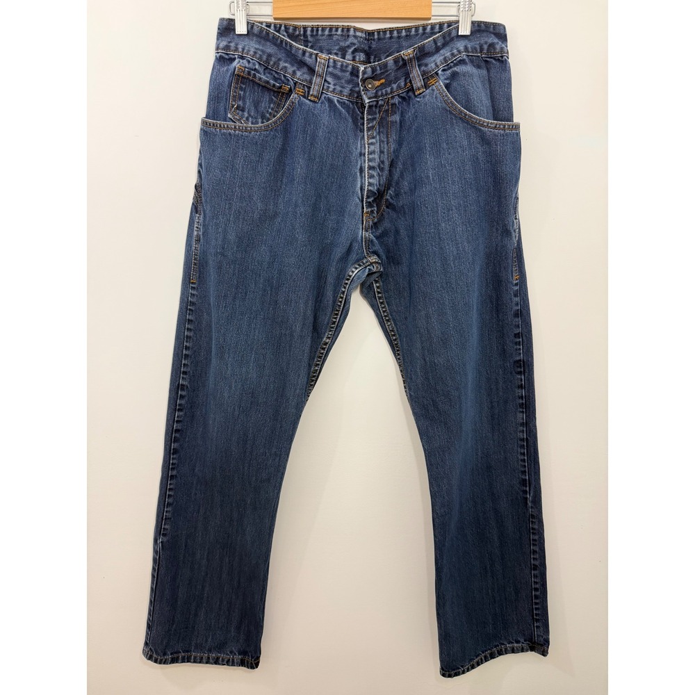 Rocawear Mens Baggy Fit Indigo Denim Jeans Dark Wash W36 Streetwear Y2K